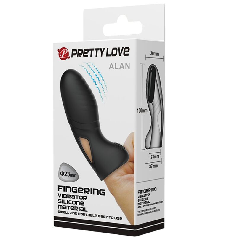 PRETTY LOVE - VIBRATORE DA DITO IN SILICONE ALAN NERO – Vibratori da dito – foto 9
