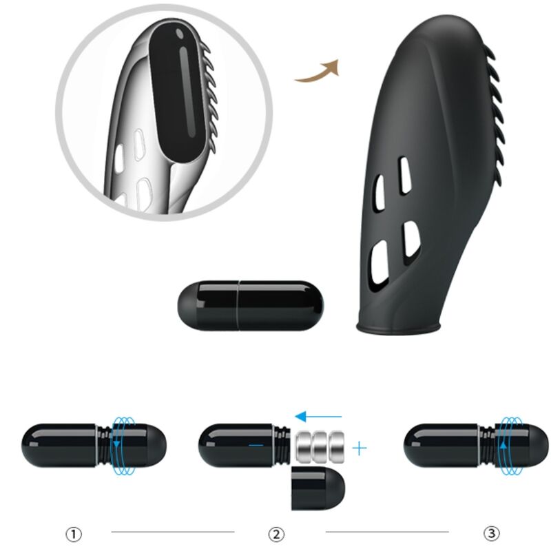 PRETTY LOVE - VIBRATORE DA DITO IN SILICONE GILO NERO – Vibratori da dito – foto 7