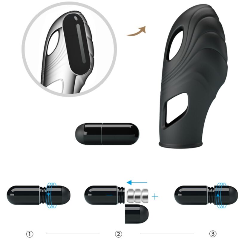PRETTY LOVE - VIBRATORE DA DITA IN SILICONE LICH NERO – Vibratori da dito – foto 8