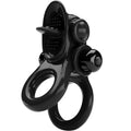 PRETTY LOVE - PASSIONATE RING DOPPIO ANELLO VIBRANTE + STIMOLATORE CLITORIDE NERO – Cockring con vibrazione