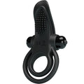 PRETTY LOVE - DOPPIO ANELLO VIBRANTE + STIMOLATORE CLITORIDEO 10 VIBRAZIONI NERO – Cockring con vibrazione