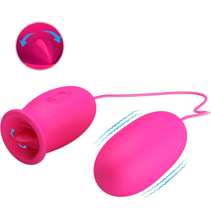 PRETTY LOVE - Ovulo vibrante a forma di margherita + lingua stimolante per il clitoride ROSA – Uova vibranti – foto 2