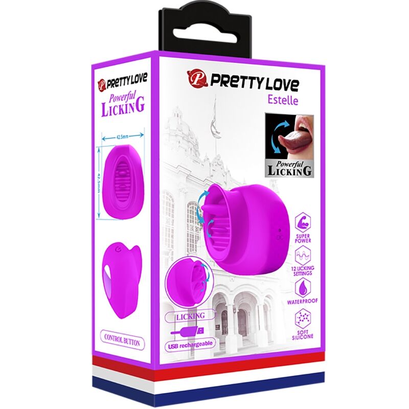 PRETTY LOVE - ESTELLE STIMOLATORE PER CLITORIDE LINGUA 12 VIBRAZIONI VIOLA – Per il clitoride – foto 6