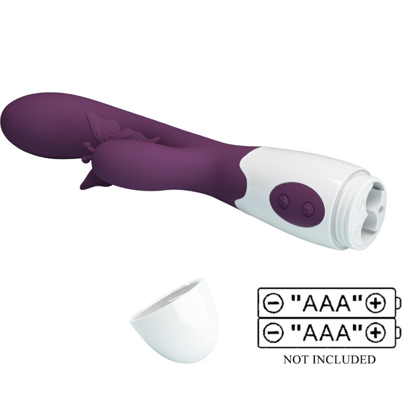 PRETTY LOVE - BUTTERFLY KISS VIBRATORE RABBIT E STIMOLATORE PUNTO G VIOLA – Vibratori di coniglio – foto 5