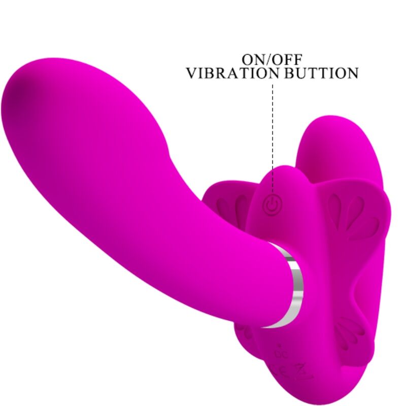 PRETTY LOVE - VALERIE VIBRATORE DOPPIO STRAP-ON 12 VIBRAZIONI VIOLA – Classici vibratori anali o vaginali – foto 6