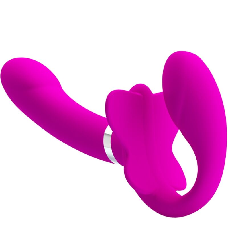 PRETTY LOVE - VALERIE VIBRATORE DOPPIO STRAP-ON 12 VIBRAZIONI VIOLA – Classici vibratori anali o vaginali – foto 2