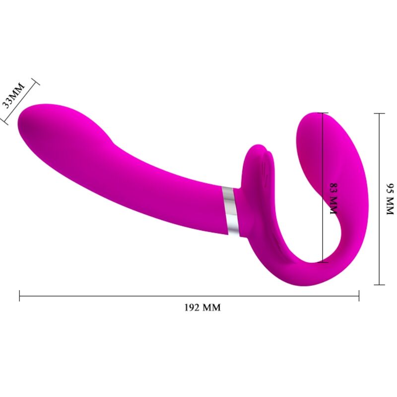 PRETTY LOVE - VALERIE VIBRATORE DOPPIO STRAP-ON 12 VIBRAZIONI VIOLA – Classici vibratori anali o vaginali – foto 4