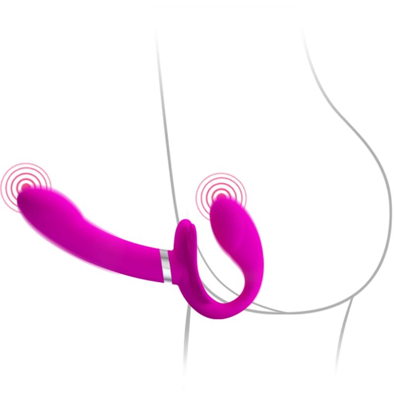 PRETTY LOVE - VALERIE VIBRATORE DOPPIO STRAP-ON 12 VIBRAZIONI VIOLA – Classici vibratori anali o vaginali – foto 3