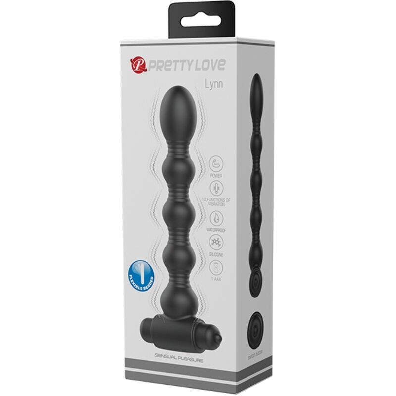 PRETTY LOVE - LYNN SILICONE ANAL PLUG 10 VIBRAZIONI NERO – Tappi anali – foto 6