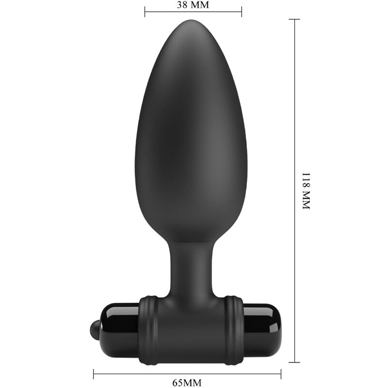 PRETTY LOVE - VIBRA BUTT PLUG 2 PLUG ANALE 10 VIBRAZIONI NERO – Tappi anali – foto 3