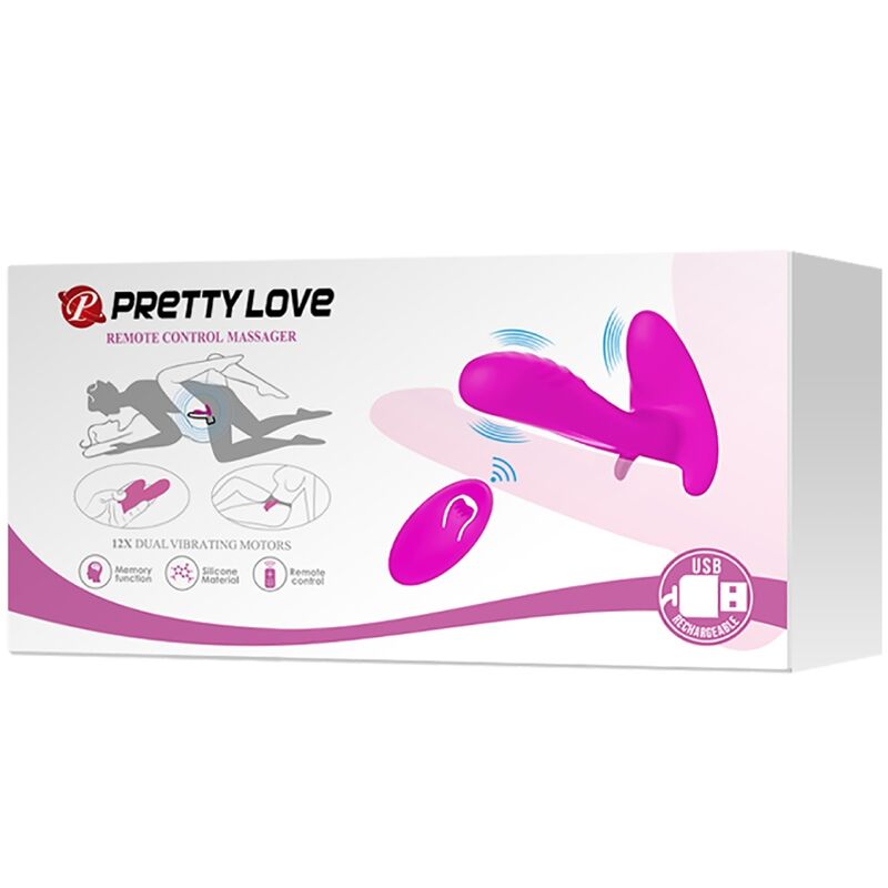 PRETTY LOVE - MASSAGGIATORE E VIBRATORE 12 VIBRAZIONI TELECOMANDO VIOLA – Vibratori HI-TECH – foto 9