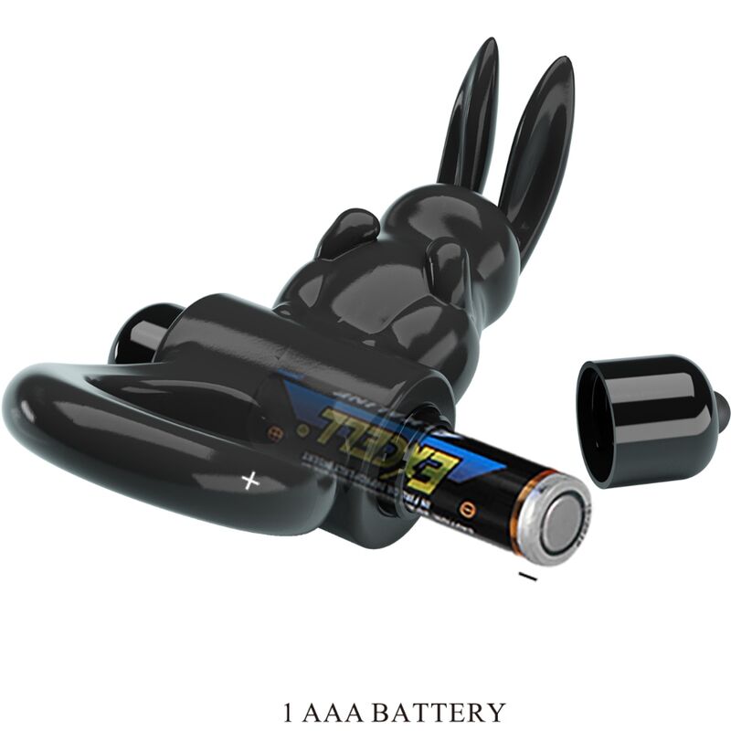 PRETTY LOVE - ANELLO VIBRATORE CONIGLIO ECCITANTE 10 VIBRAZIONI NERO – Cockring con vibrazione – foto 4