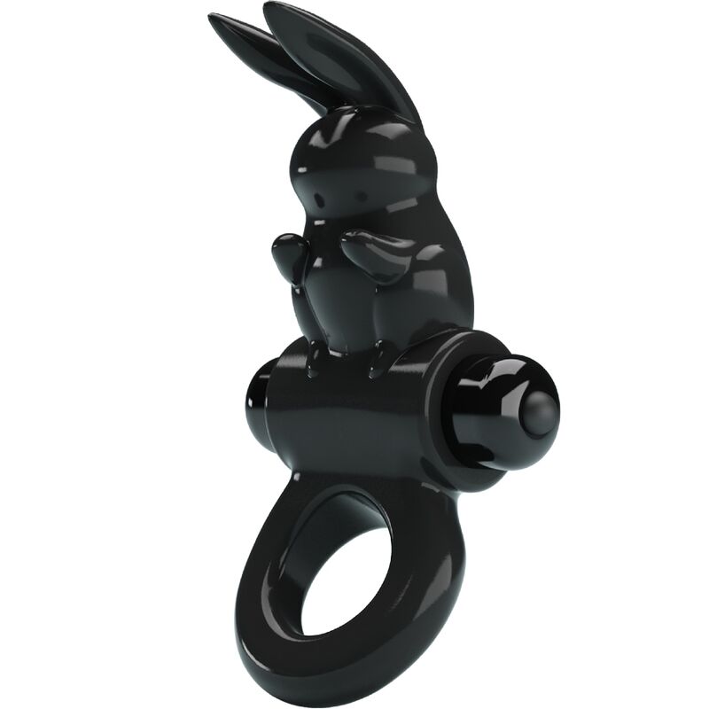 PRETTY LOVE - ANELLO VIBRATORE CONIGLIO ECCITANTE 10 VIBRAZIONI NERO – Cockring con vibrazione