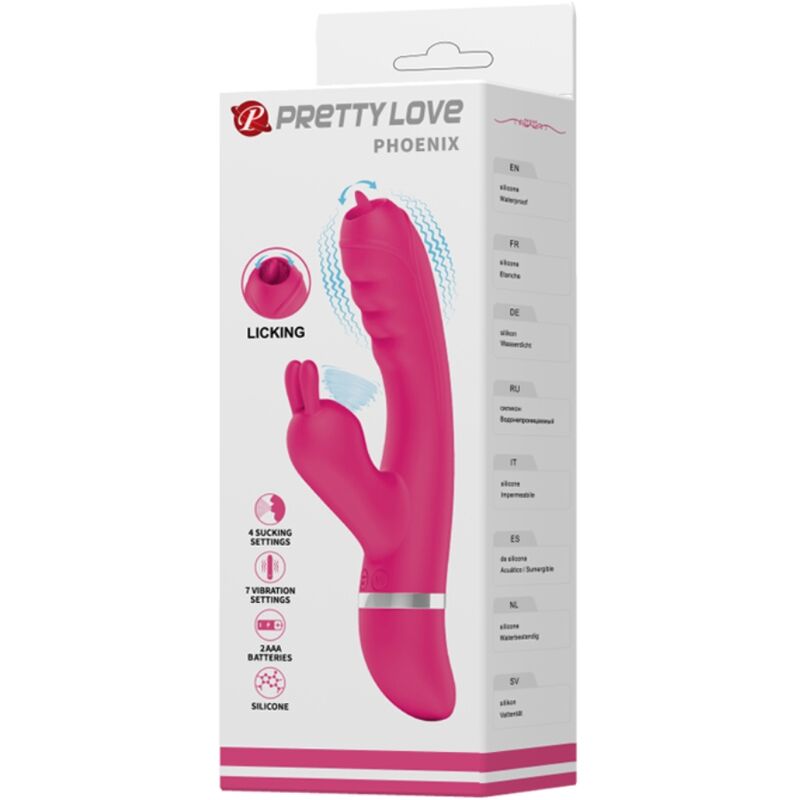 PRETTY LOVE - VIBRATORE MULTIFUNZIONE CONIGLIO PHOENIX ROSA – Vibratori di coniglio – foto 6