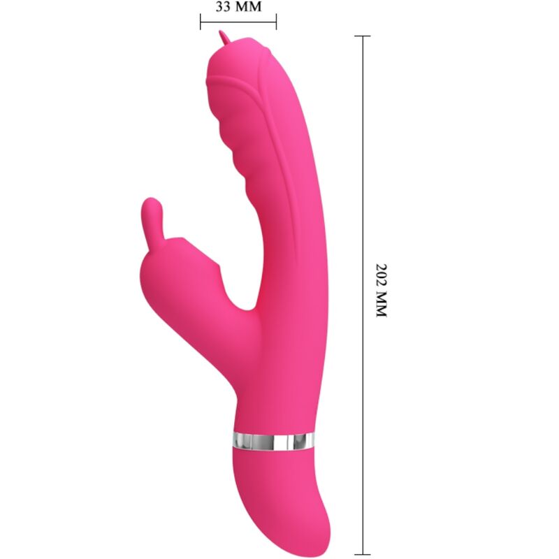 PRETTY LOVE - VIBRATORE MULTIFUNZIONE CONIGLIO PHOENIX ROSA – Vibratori di coniglio – foto 3