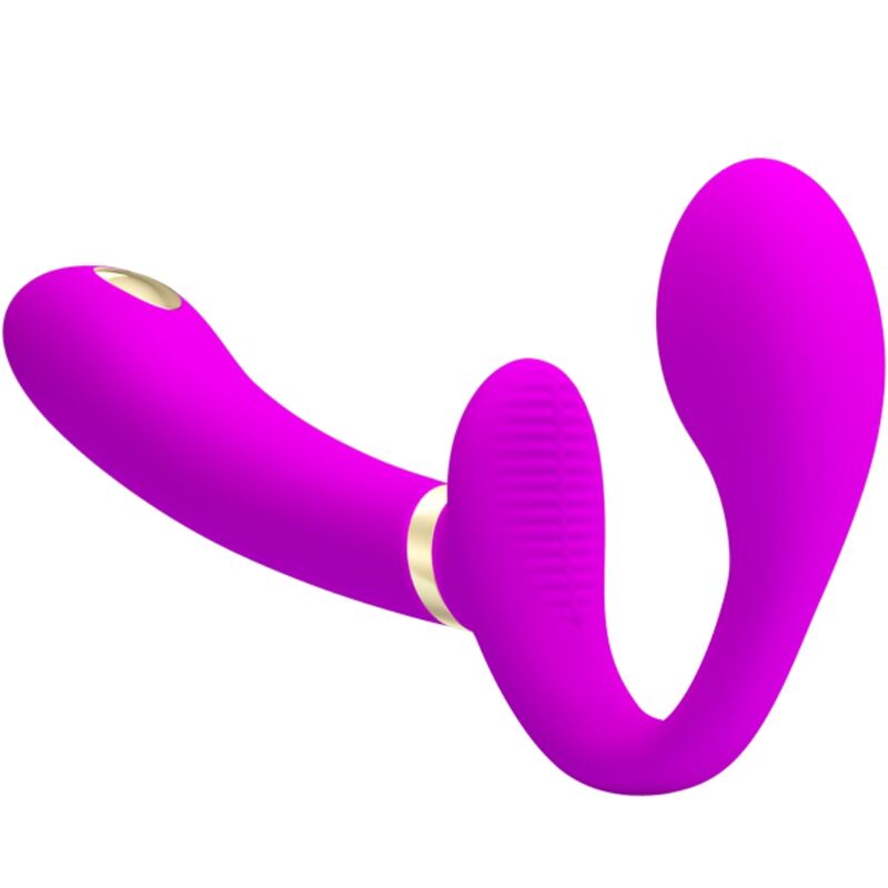 PRETTY LOVE - THUNDERBIRD DOPPIO VIBRATORE CON STRAP-ON E TELECOMANDO VIOLA – Vibratori HI-TECH – foto 3