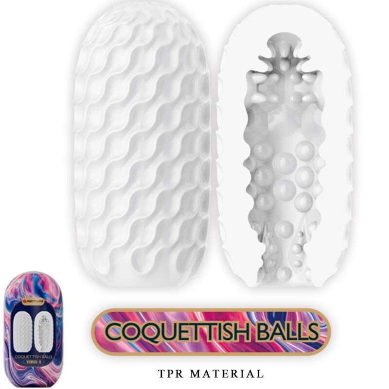 PRETTY LOVE - COQUETISH BALLS SILICONE MASTURBATORE MASCHILE BIANCO – Vari masturbatori – foto 2