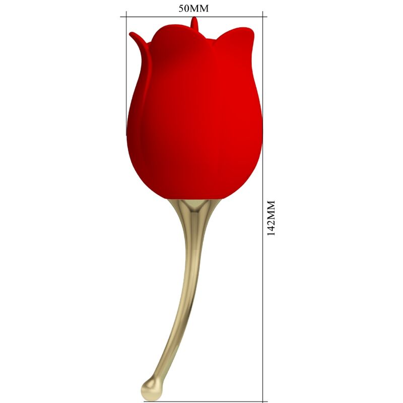 PRETTY LOVE - ROSE LOVER STIMOLATORE CLITORIDEO ROSE 12 VIBRAZIONI ROSSO – Per il clitoride – foto 4