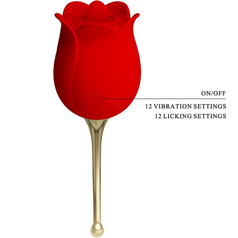PRETTY LOVE - ROSE LOVER STIMOLATORE CLITORIDEO ROSE 12 VIBRAZIONI ROSSO – Per il clitoride – foto 3