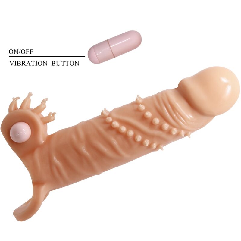 PRETTY LOVE - CONNOR GUAINA PER PENE + STIMOLATORE PER CLITORIDE FLESH – Copri pene con estensione – foto 5