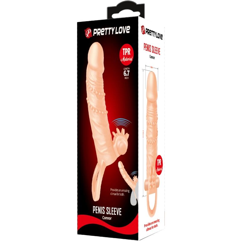 PRETTY LOVE - CONNOR GUAINA PER PENE + STIMOLATORE PER CLITORIDE FLESH – Copri pene con estensione – foto 7