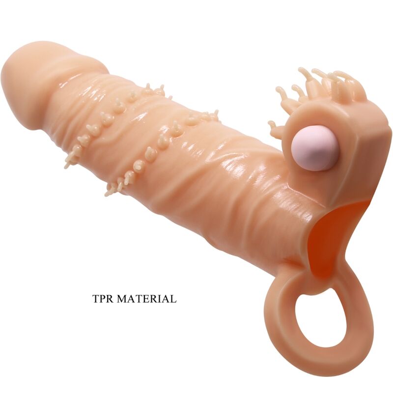 PRETTY LOVE - CONNOR GUAINA PER PENE + STIMOLATORE PER CLITORIDE FLESH – Copri pene con estensione – foto 3