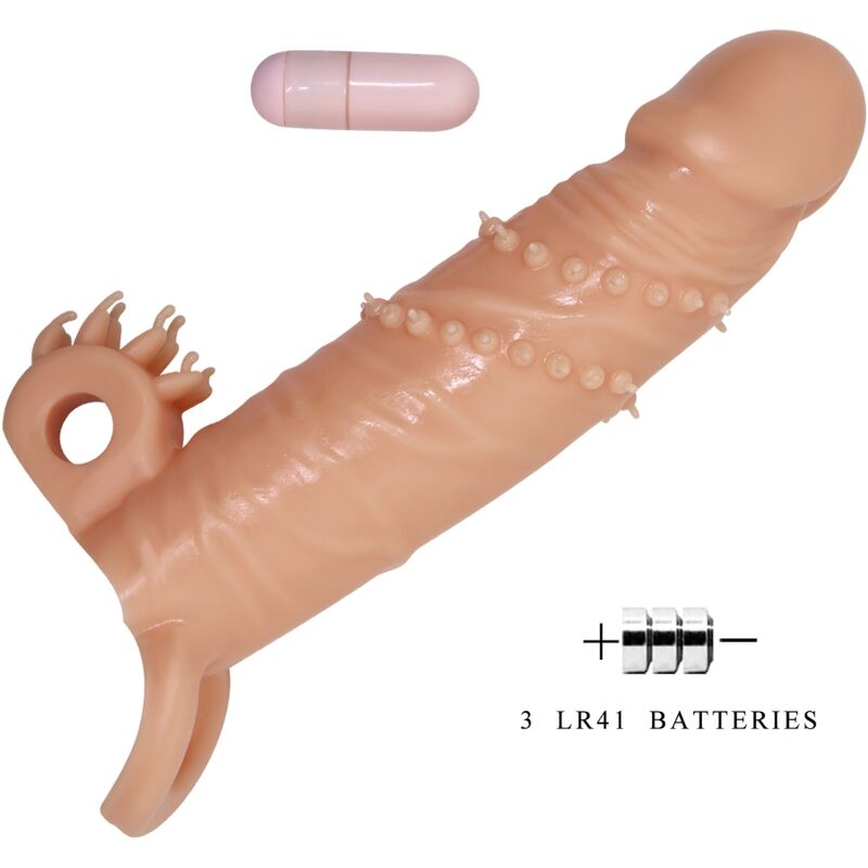 PRETTY LOVE - CONNOR GUAINA PER PENE + STIMOLATORE PER CLITORIDE FLESH – Copri pene con estensione – foto 4