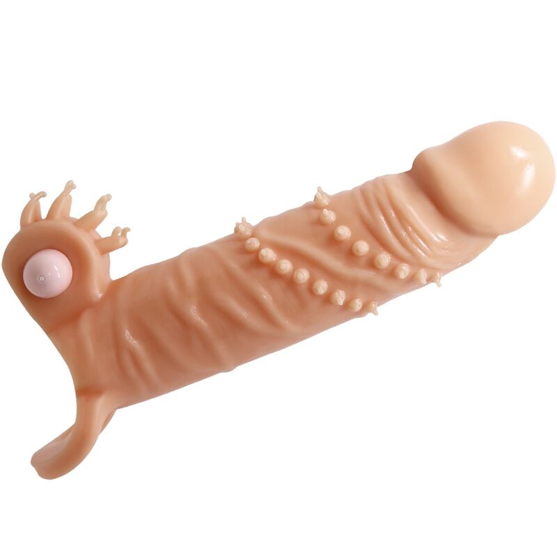 PRETTY LOVE - CONNOR GUAINA PER PENE + STIMOLATORE PER CLITORIDE FLESH – Copri pene con estensione