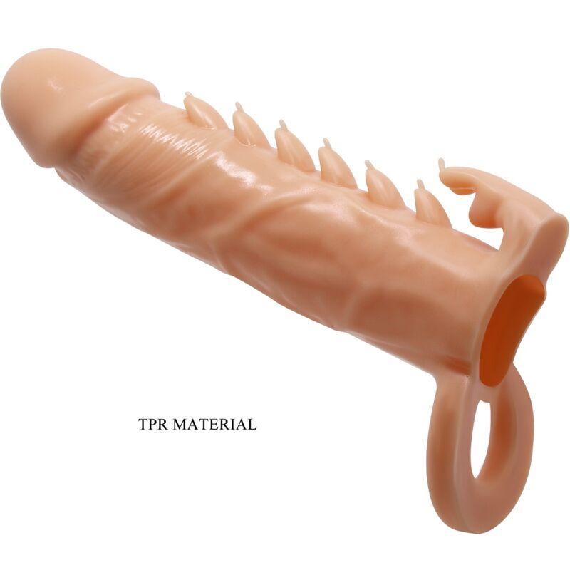 PRETTY LOVE - EMMIT GUAINA PER PENE + STIMOLATORE PER CLITORIDE FLESH – Copri pene con estensione – foto 2