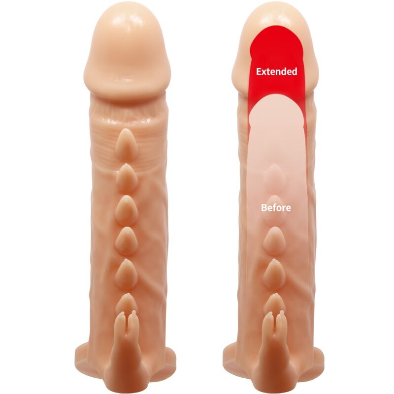 PRETTY LOVE - EMMIT GUAINA PER PENE + STIMOLATORE PER CLITORIDE FLESH – Copri pene con estensione – foto 3