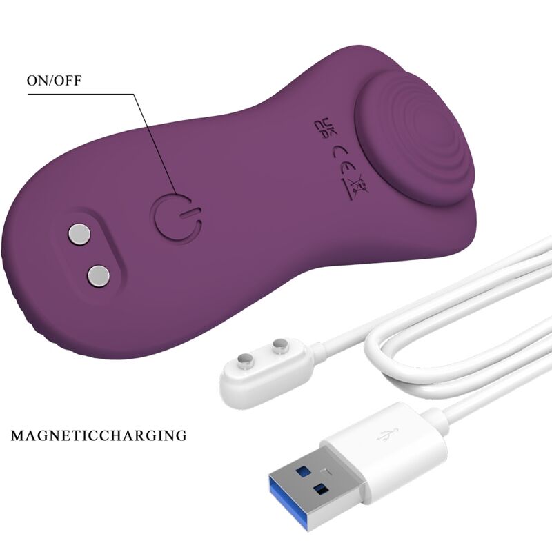 PRETTY LOVE - MANE LAY ON CLITORIDE MASSAGGIATORE 10 VIBRAZIONI TELECOMANDO VIOLA – Massaggiatrici – foto 5