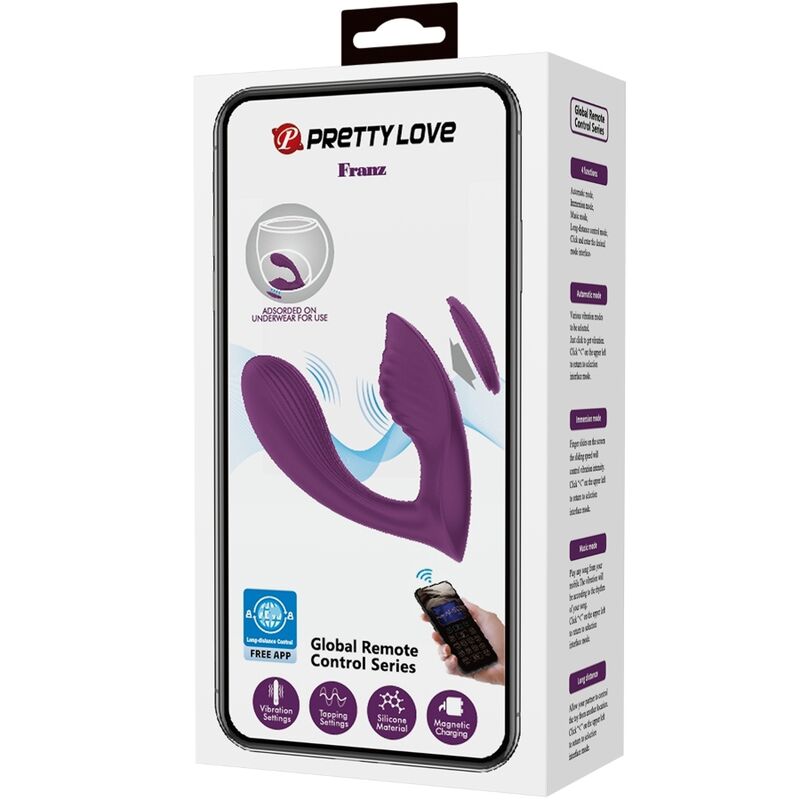 PRETTY LOVE - FRANZ MASSAGGIATORE E VIBRATORE APP GRATUITA VIOLA – Vibratori con APP – foto 8