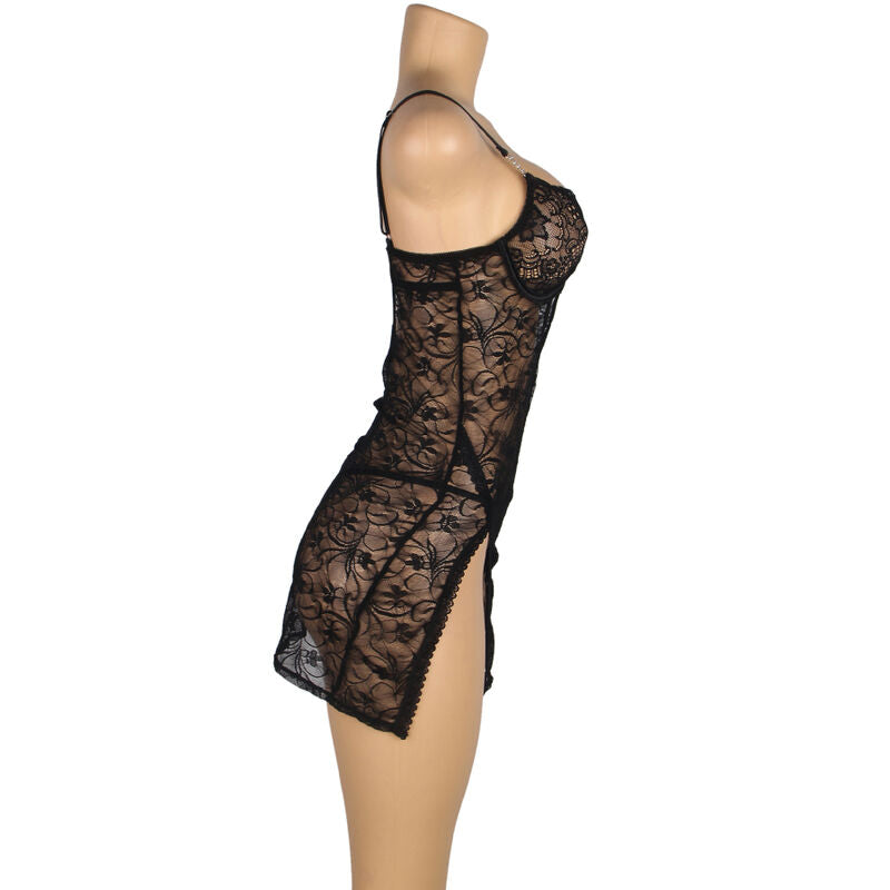 SUBBLIME - 954185 BABYDOLL IN PIZZO CON SPALLINE REGOLABILI NERO S/M – Babydoll – foto 5
