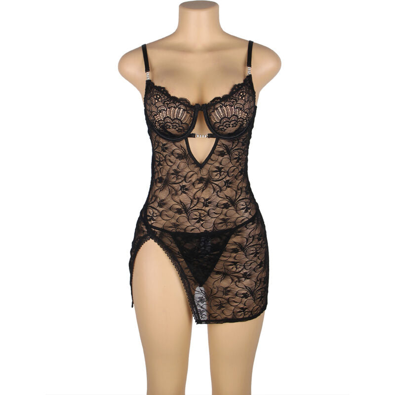 SUBBLIME - 954185 BABYDOLL IN PIZZO CON SPALLINE REGOLABILI NERO S/M – Babydoll – foto 3