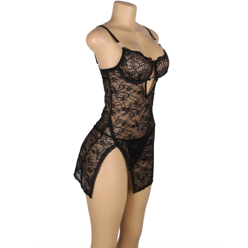 SUBBLIME - 954185 BABYDOLL IN PIZZO CON SPALLINE REGOLABILI NERO S/M – Babydoll – foto 4