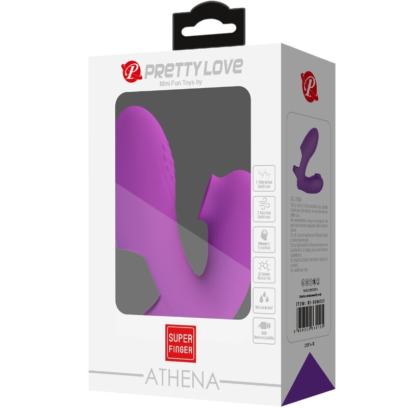 PRETTY LOVE - VIBRATORE DA DITA ATHENA CON STIMOLATORE CLITORIDEO VIOLA – Vibratori da dito – foto 7