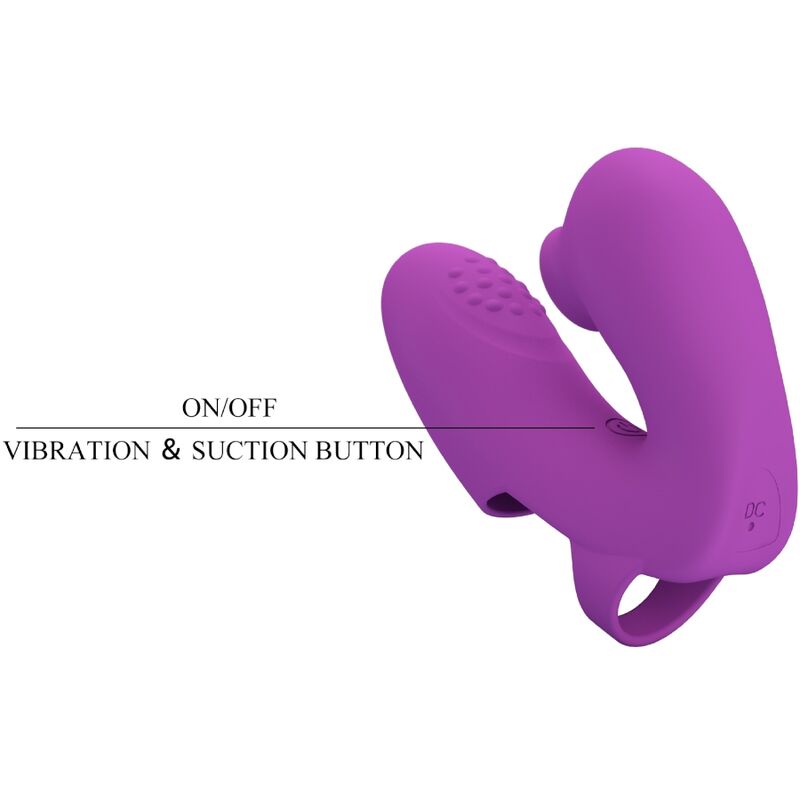 PRETTY LOVE - VIBRATORE DA DITA ATHENA CON STIMOLATORE CLITORIDEO VIOLA – Vibratori da dito – foto 5
