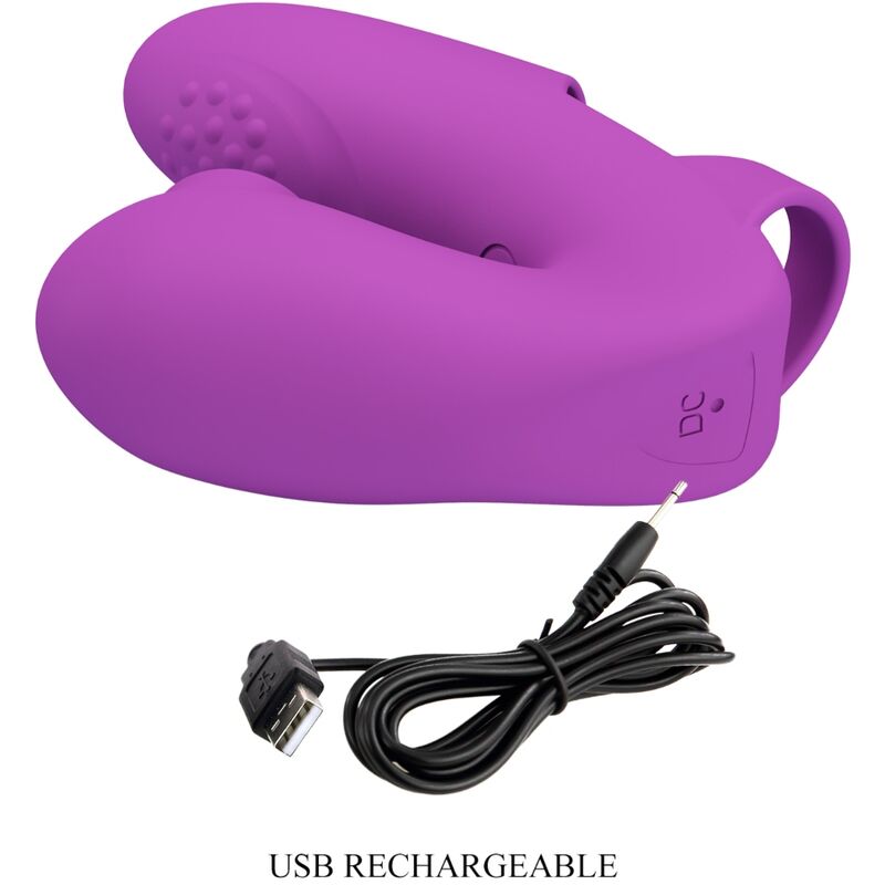 PRETTY LOVE - VIBRATORE DA DITA ATHENA CON STIMOLATORE CLITORIDEO VIOLA – Vibratori da dito – foto 6