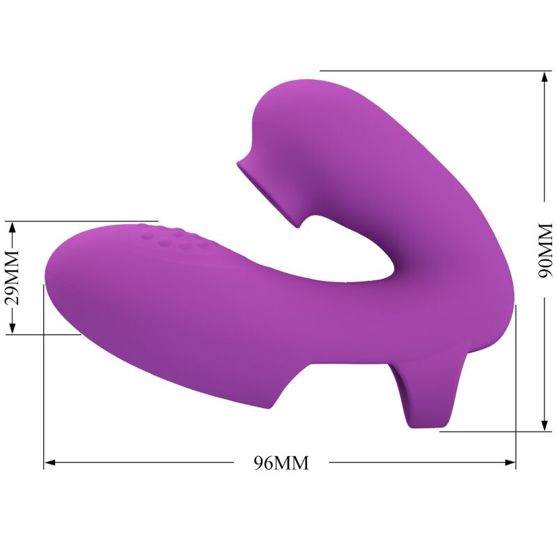 PRETTY LOVE - VIBRATORE DA DITA ATHENA CON STIMOLATORE CLITORIDEO VIOLA – Vibratori da dito – foto 4