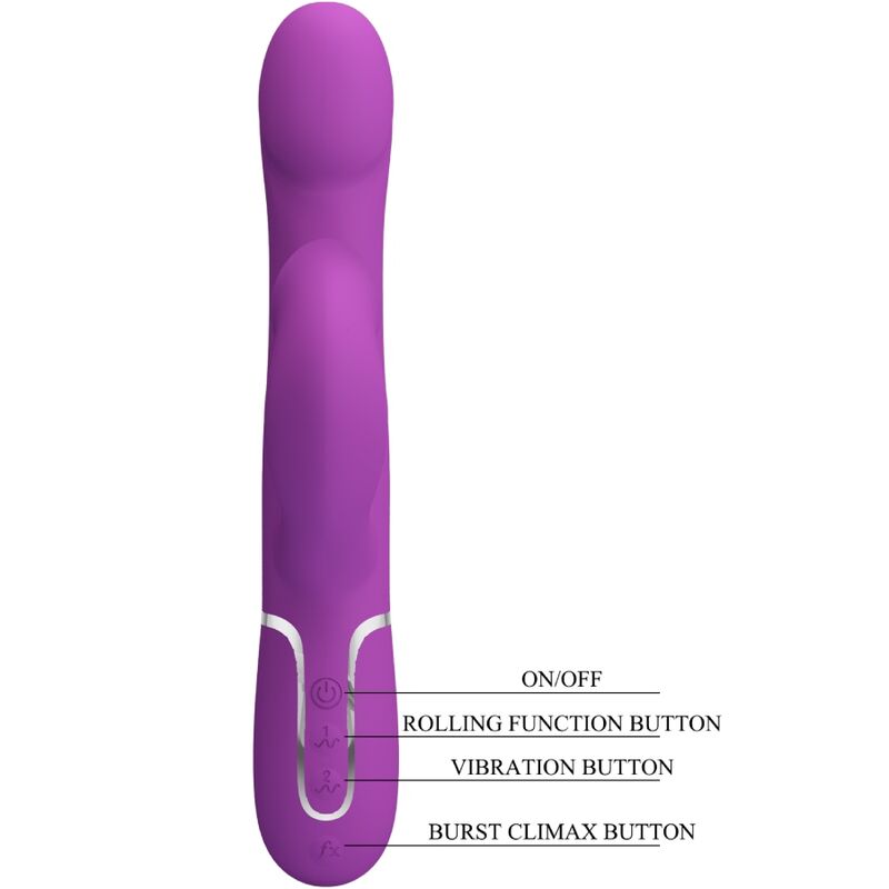 PRETTY LOVE - VIBRATORE E STIMOLATORE MULTIFUNZIONE 4 IN 1 VIOLA – Vibratori HI-TECH – foto 4