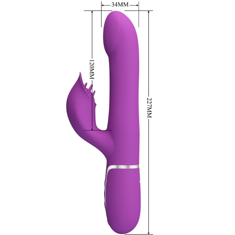 PRETTY LOVE - VIBRATORE E STIMOLATORE MULTIFUNZIONE 4 IN 1 VIOLA – Vibratori HI-TECH – foto 5
