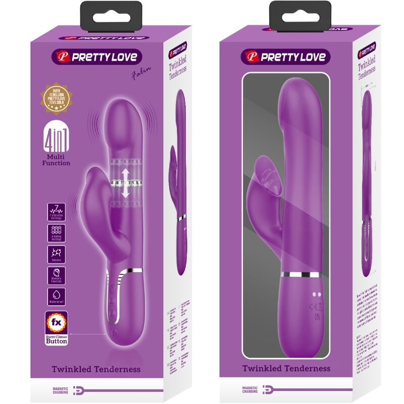 PRETTY LOVE - VIBRATORE E STIMOLATORE MULTIFUNZIONE 4 IN 1 VIOLA – Vibratori HI-TECH – foto 6