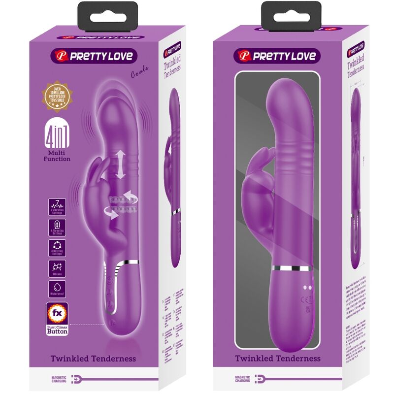 PRETTY LOVE - COALE 4 IN 1 MULTIFUNZIONE VIBRATORE CONIGLIO VIOLA – Vibratori di coniglio – foto 8