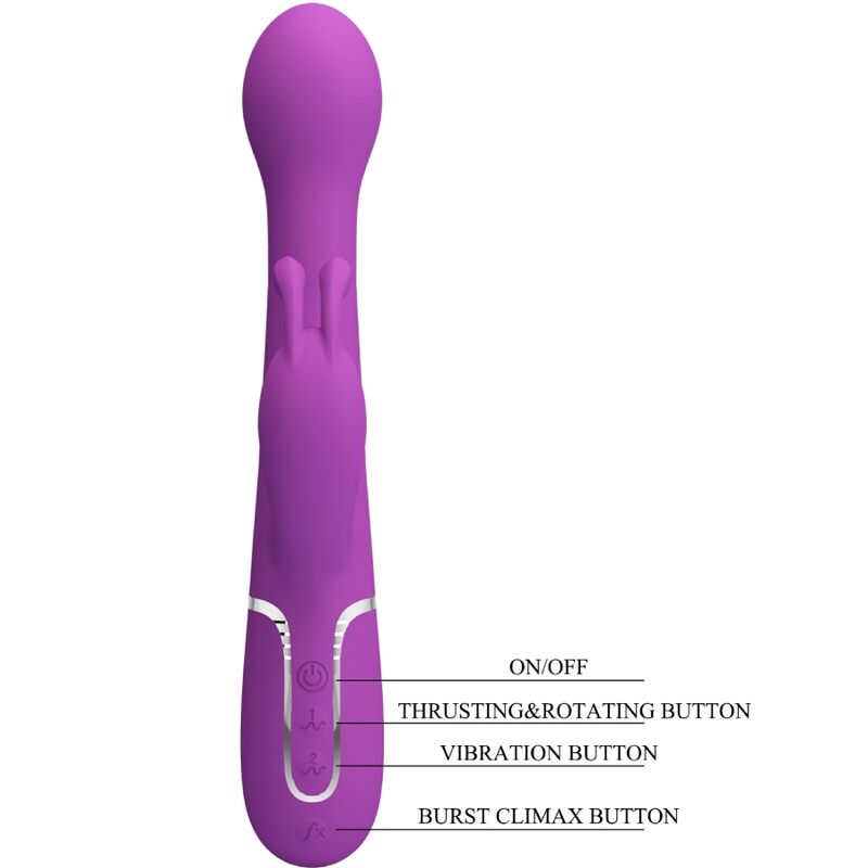 PRETTY LOVE - DEJON 3 IN 1 MULTIFUNZIONE VIBRATORE CONIGLIO VIOLA – Vibratori HI-TECH – foto 6