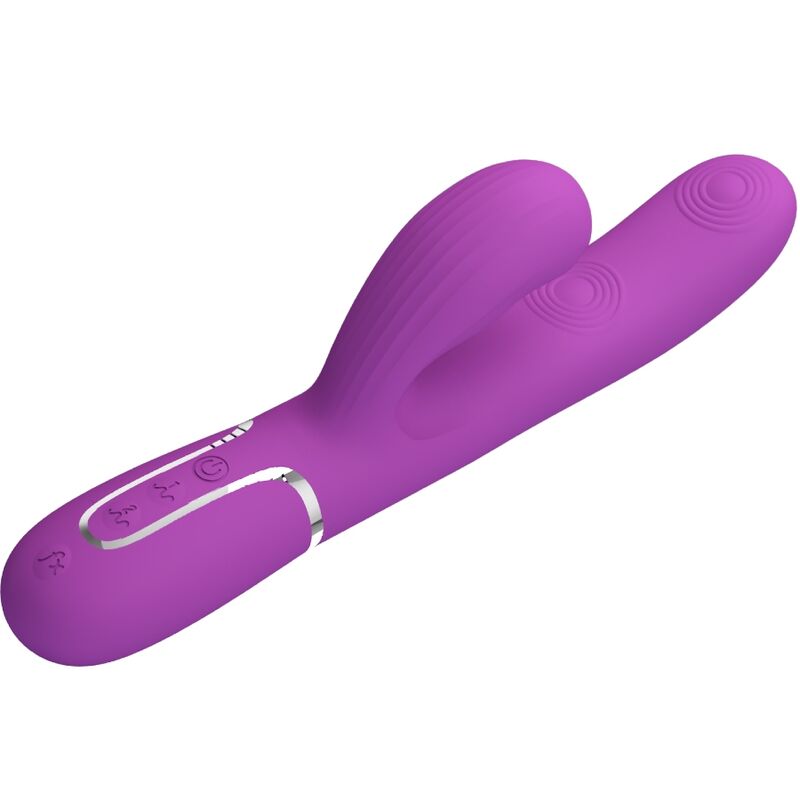 PRETTY LOVE - PERLITA 3 IN 1 VIBRATORE MULTIFUNZIONE CONIGLIO VIOLA – Vibratori di coniglio – foto 3