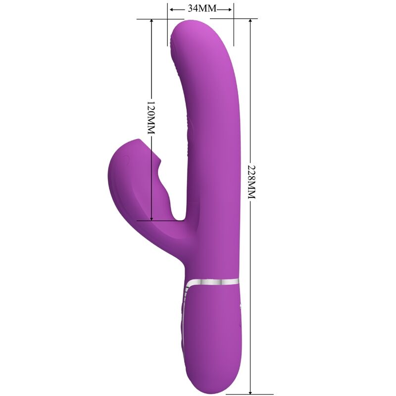 PRETTY LOVE - PERLITA 3 IN 1 VIBRATORE MULTIFUNZIONE CONIGLIO VIOLA – Vibratori di coniglio – foto 5