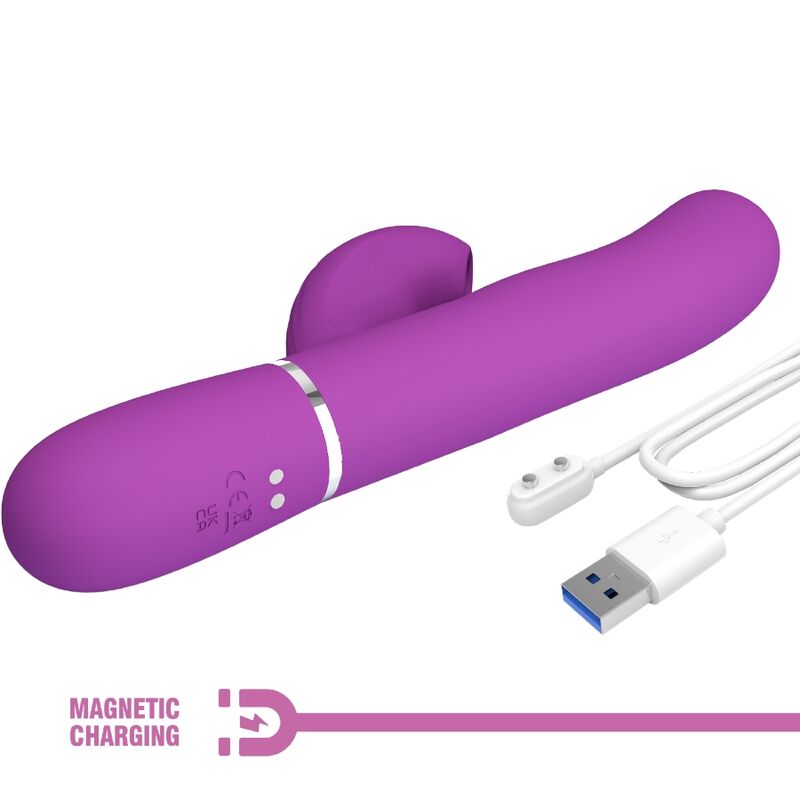 PRETTY LOVE - PERLITA 3 IN 1 VIBRATORE MULTIFUNZIONE CONIGLIO VIOLA – Vibratori di coniglio – foto 7
