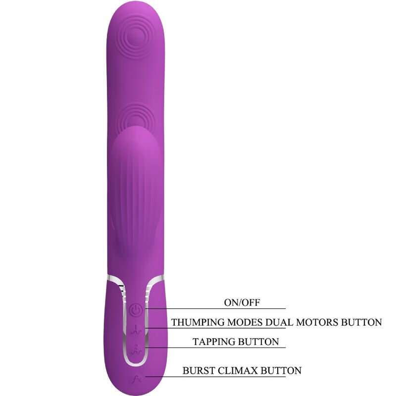 PRETTY LOVE - PERLITA 3 IN 1 VIBRATORE MULTIFUNZIONE CONIGLIO VIOLA – Vibratori di coniglio – foto 6