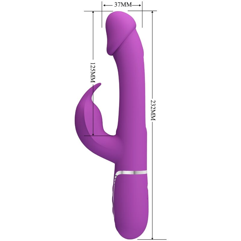 PRETTY LOVE - KAMPAS 3 IN 1 MULTIFUNZIONE VIBRATORE CONIGLIO VIOLA – Vibratori di coniglio – foto 5