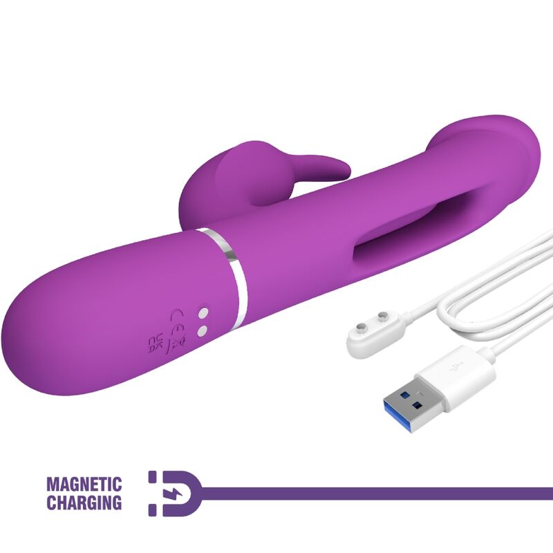 PRETTY LOVE - KAMPAS 3 IN 1 MULTIFUNZIONE VIBRATORE CONIGLIO VIOLA – Vibratori di coniglio – foto 7